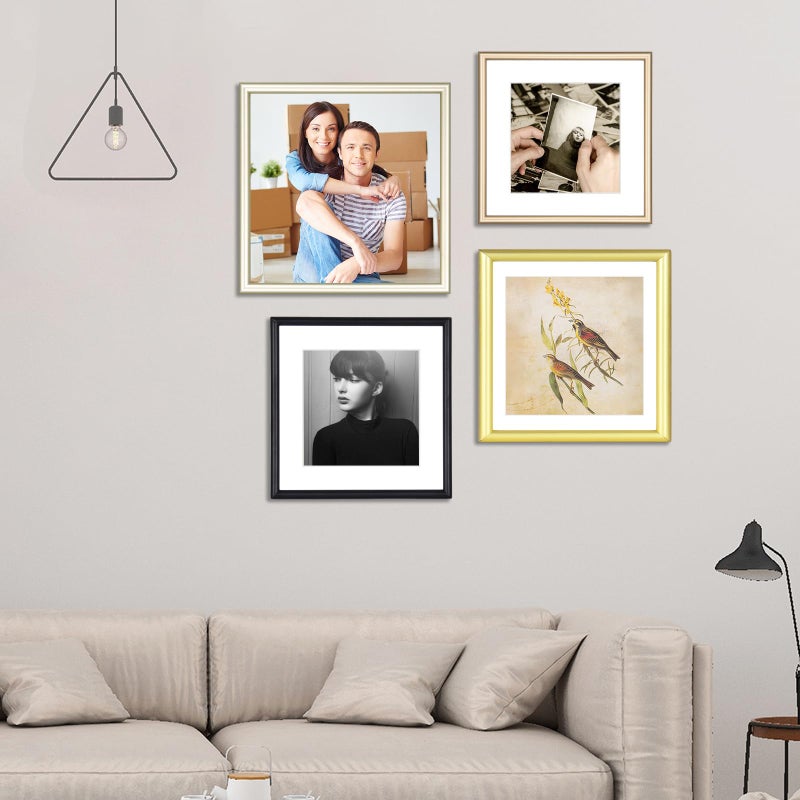 Fkvat 6x6 Picture Frame, Gold Aluminum Metal Square Photo Frame with HD Glass, Fits 5x5 with Mat or 6 x 6 without Mat, Display For Tabletop or Wall Collage, 1 Pack - Image 5